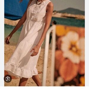 Sezane white linen dress size 4 (36)
